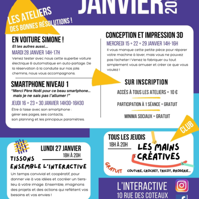 Les ateliers mensuels